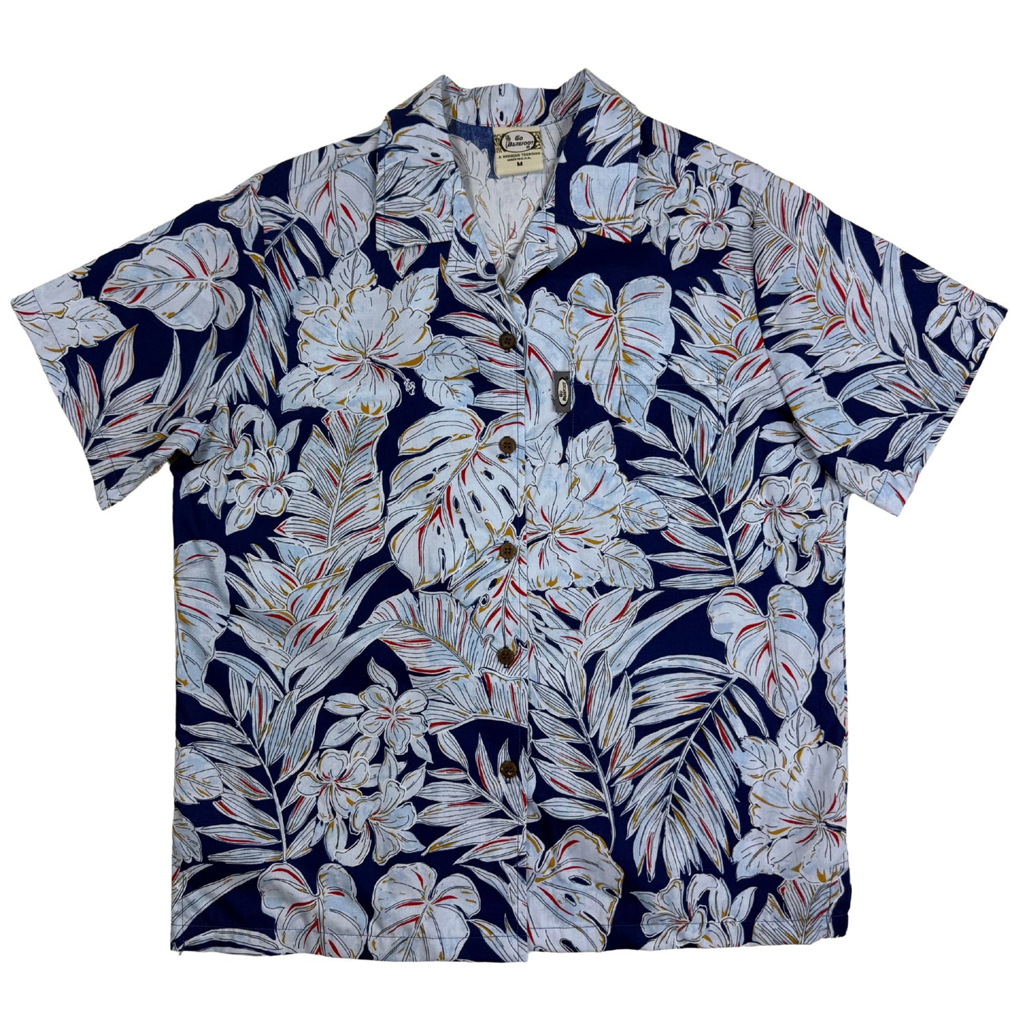 Ladies Jungle Leaves (Navy)