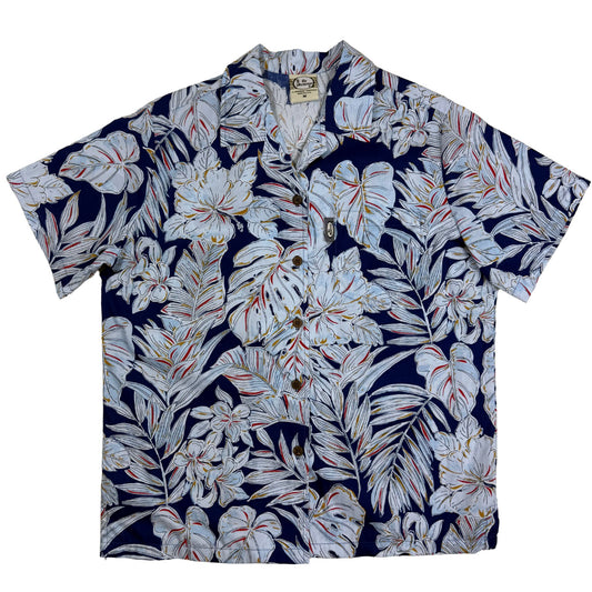 Ladies Jungle Leaves (Navy)
