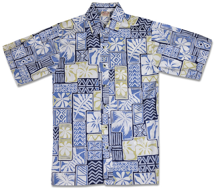 Hibiscus Block Reverse (Navy)