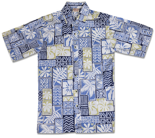 Hibiscus Block Reverse (Navy)