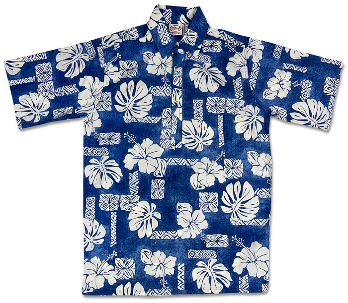 Hibiscus Pareo Pullover (Blue)