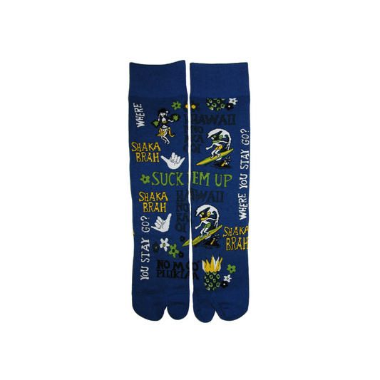 Pidgin English (Blue) Crew Socks