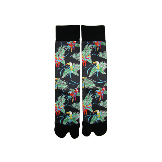 Tropical Birds (Black) Crew Socks