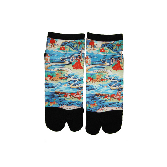 Land of Aloha (Blue)  Low Cut Socks