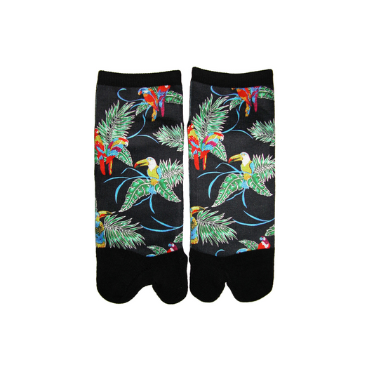 Tropical Birds (Black) Low Cut Socks