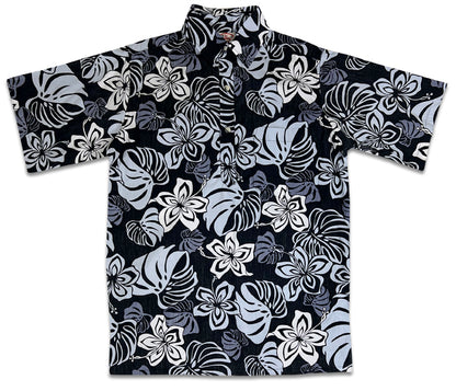 Abstract Hibiscus Pullover (Black)