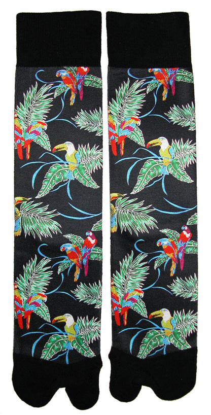 Tropical Birds (Black) Crew Socks