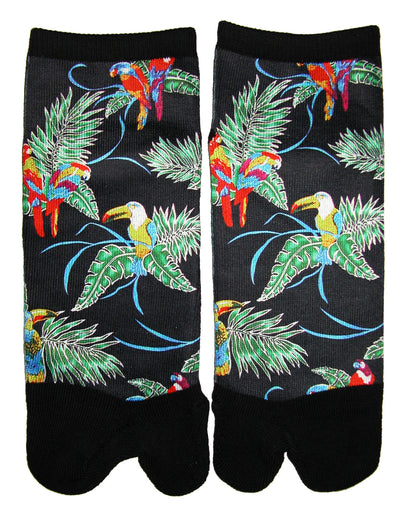 Tropical Birds (Black) Low Cut Socks